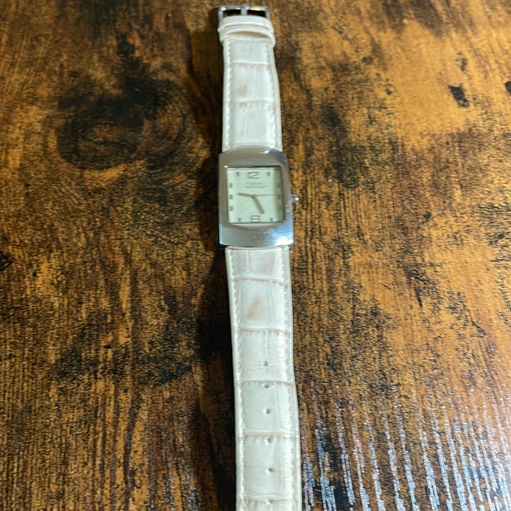 Silpada women’s watch - cream alligator style watch band